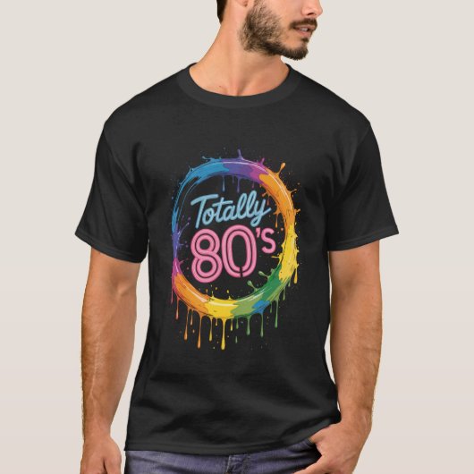 1980年代カラフルなトータリー80年代の面白いレトロ80ダンスT Tシャツ (正面)