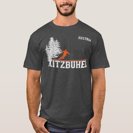 1980年代スタイルキツブヘルアウスヴィンテージスキー Tシャツ (正面)