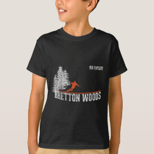 1980年代スタイル ブレトン・ウッズ ニューハンプシャー州 ヴィンテージ スキー Tシャツ
