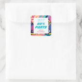 1980年代テーマブライトドードレスレトロ誕生日パーティー スクエアシール (バッグ)