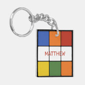 1980年代パズルキューブゲームパーソナライズされた玩具 キーホルダー (正面左)