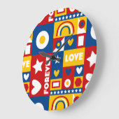 1980年代フォーエバーラブアーポップ・アートのトデザイン時計 ラージ壁時計 (傾斜)
