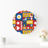 1980年代フォーエバーラブアーポップ・アートのトデザイン時計 ラージ壁時計 (ホーム)