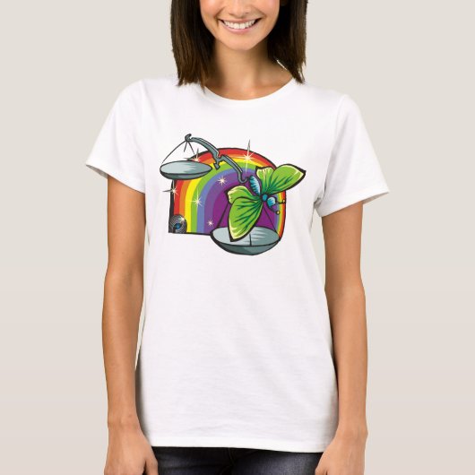 1980年代レインボーとリブラはかりで測 Tシャツ (正面)