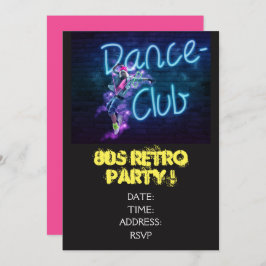 1980年代レトロなテーマダンスパーティー 招待状