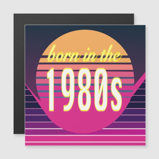 1980年代生まれ、ミレニアル世代、ジェネレーションX、誕生年 マグネット招待状 (正面/裏面)