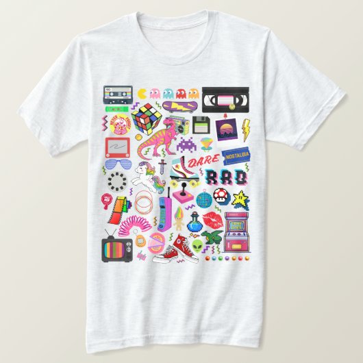 1980年代80年代の懐かしい懐かしさ Tシャツ (デザイン正面)