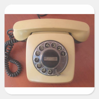 1980年代 ビンテージ インドの電話 懐かしさステッカー スクエアシール