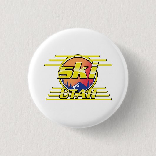 1980年代 ユタ スキーロゴ 缶バッジ (正面)