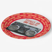 1980年代Boombox 80年代パーティー ペーパープレート (アングル)