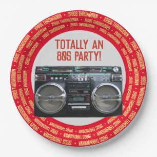 1980年代Boombox 80年代パーティー ペーパープレート