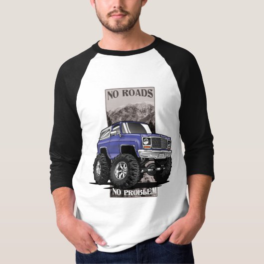 1980年代Chevy Blazer 'No Roads'デザイン Tシャツ (正面)