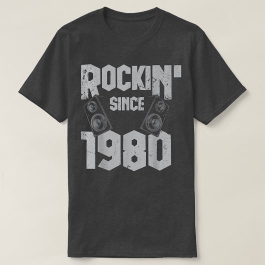 1980年以来ロックンロックヴィンテージ音楽ファン42th Bir Tシャツ (デザイン正面)