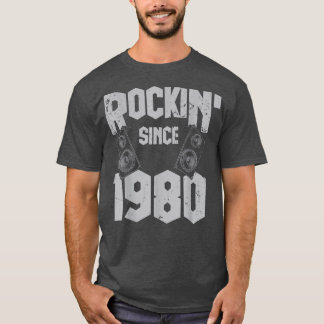 1980年以来ロックンロックヴィンテージ音楽ファン42th Bir Tシャツ