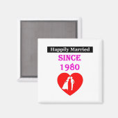 1980年以結婚した来の幸せ マグネット (正面/裏面)