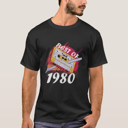 1980年最高のの女性男性1980年のヴィンテージ40番目の誕生日 Tシャツ (正面)