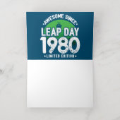 1980年生まれのうるう年の誕生日おめでとう2月29日 箔グリーティングカード (内側レイダウン)