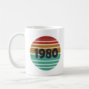 1980年生まれのヴィンテージ誕生日プレゼント コーヒーマグカップ