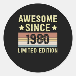 1980年生まれの誕生日おめでとう ラウンドシール