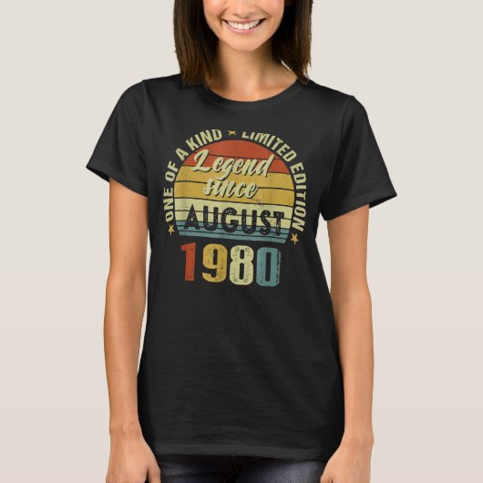 1980年誕生日以来42威厳がある歳の伝説 Tシャツ (正面)