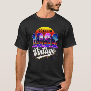 1980年10月レトロ第41世誕生日気化波第40年代 Tシャツ