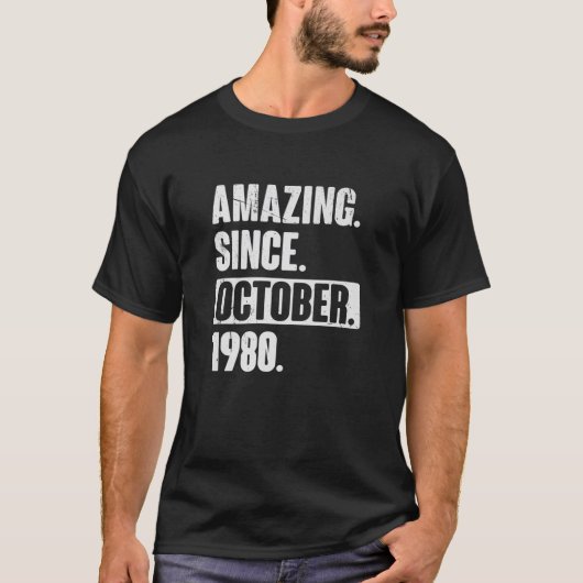 1980年10月42歳おもしろい42歳からの驚き Tシャツ (正面)