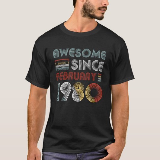 1980年2月の第39誕生日以来素晴らしいヴィンテージ Tシャツ (正面)