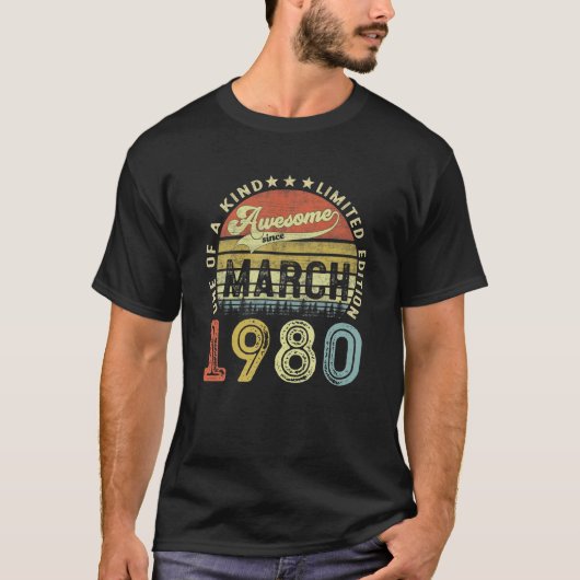1980年3月41日素晴らしからの41歳のプレゼント Tシャツ (正面)