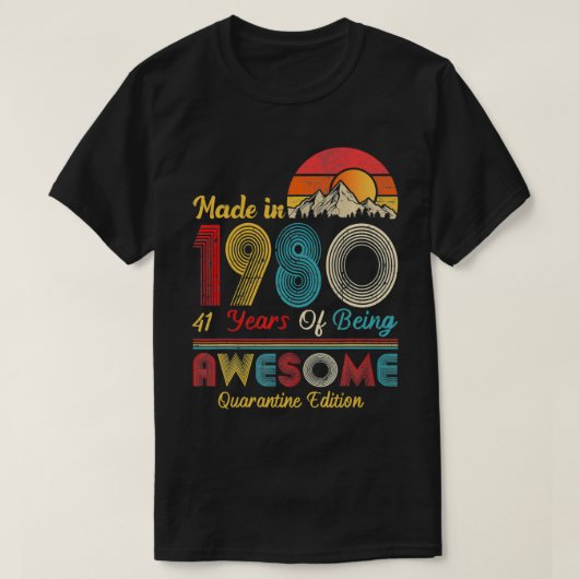 1980年41回目の誕生日検疫ギフト41年 Tシャツ (デザイン正面)
