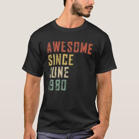 1980年6月以素晴らし降42歳Bir Tシャツ (正面)