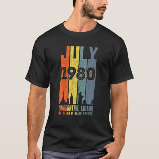 1980年7月41歳41検疫誕生日 Tシャツ (正面)