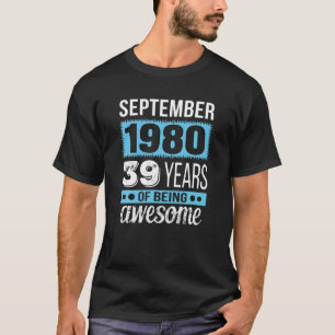 1980年9月T - 9月39日誕生日プレゼント Tシャツ
