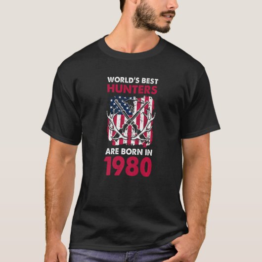1980最高の年の鹿の狩りでハンターのアメリカのFl Tシャツ (正面)