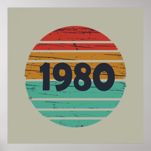1980生まれ年のヴィンテージクラシック ポスター (正面)