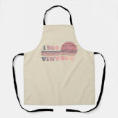 1980生まれ年のヴィンテージ誕生日ギフト エプロン (正面)