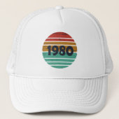 1980生まれ年のヴィンテージ誕生日ギフト キャップ (正面)