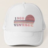 1980生まれ年のヴィンテージ誕生日ギフト キャップ (正面)