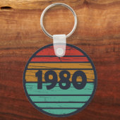 1980生まれ年のヴィンテージ誕生日ギフト キーホルダー (正面)