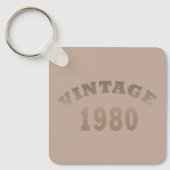 1980生まれ年のヴィンテージ誕生日ギフト キーホルダー (正面)