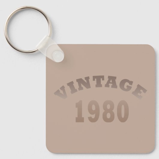 1980生まれ年のヴィンテージ誕生日ギフト キーホルダー (正面)