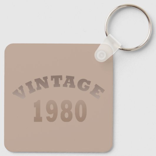 1980生まれ年のヴィンテージ誕生日ギフト キーホルダー (裏面)
