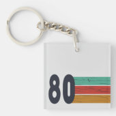 1980生まれ年のヴィンテージ誕生日ギフト キーホルダー (正面)