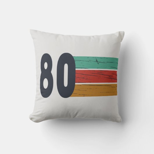1980生まれ年のヴィンテージ誕生日ギフト クッション (正面)