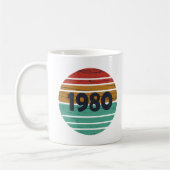1980生まれ年のヴィンテージ誕生日ギフト コーヒーマグカップ (左)