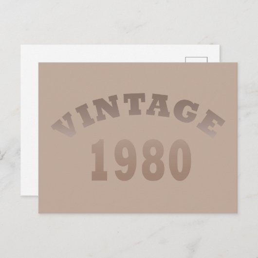 1980生まれ年のヴィンテージ誕生日ギフト シーズンポストカード (正面/裏面)