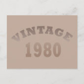1980生まれ年のヴィンテージ誕生日ギフト シーズンポストカード (正面)