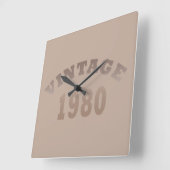 1980生まれ年のヴィンテージ誕生日ギフト スクエア壁時計 (傾斜)