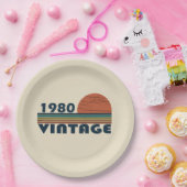 1980生まれ年のヴィンテージ誕生日ギフト ペーパープレート (パーティー)
