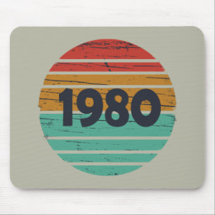 1980生まれ年のヴィンテージ誕生日ギフト マウスパッド