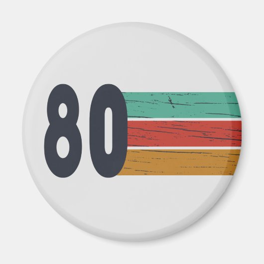 1980生まれ年のヴィンテージ誕生日ギフト マグネット (正面)